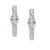 Marquise Cut Huggie Hoop Earrings - Sterling Silver, 1.20 CT. TW.