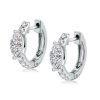 Marquise Cut Huggie Hoop Earrings - Sterling Silver, 1.20 CT. TW.