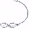 Personalized Infinity Bracelet with Date - Sterling Silver