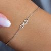 Personalized Infinity Bracelet with Date - Sterling Silver