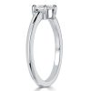 Cushion Cut White Sapphire Engagement Ring in Rhodium Plated Sterling Silver