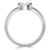 Cushion Cut White Sapphire Engagement Ring in Rhodium Plated Sterling Silver