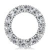 Eternity Round Created White Sapphire Wedding Band in Rhodium Plated Sterling Silver