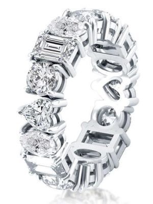 Eternity White Sapphire Wedding Band - 925 Sterling Silver Affordable Ring