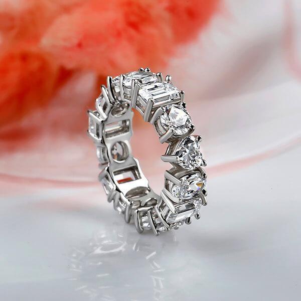 Eternity White Sapphire Wedding Band - 925 Sterling Silver Affordable Ring