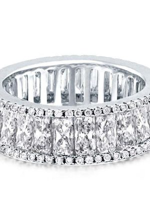 Eternity Created White Sapphire Wedding Band in 925 Sterling Silver