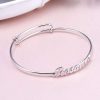 Sterling Silver Name Bangle Bracelet - Personalized Jewelry