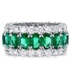 Eternity Green Simulated Diamond Wedding Band - Sterling Silver