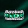 Eternity Green Simulated Diamond Wedding Band - Sterling Silver