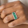 Eternity Green Simulated Diamond Wedding Band - Sterling Silver