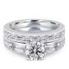 Classic Created White Sapphire Bridal Set - Sterling Silver Wedding Ring Set
