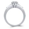 Classic Created White Sapphire Bridal Set - Sterling Silver Wedding Ring Set