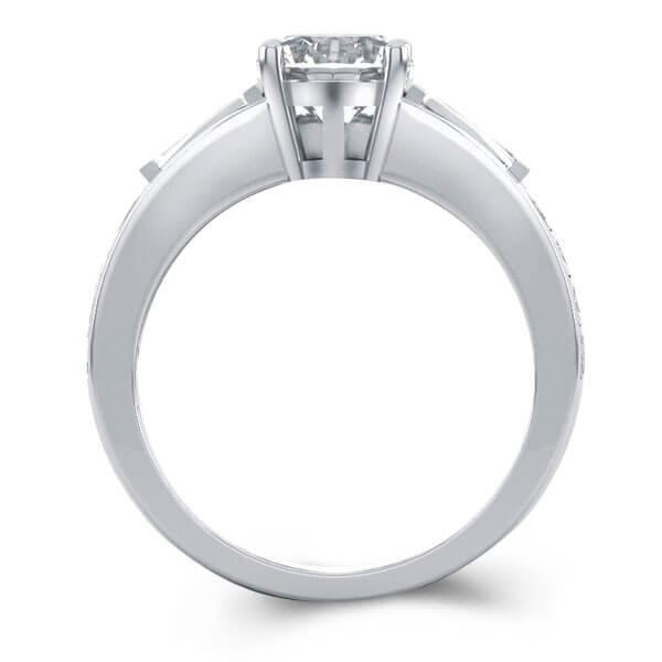 Classic Created White Sapphire Bridal Set - Sterling Silver Wedding Ring Set