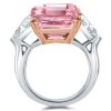 Three Stone Radiant Cut Pink Engagement Ring | 12.14 CTW | 925 Sterling Silver