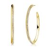 18K Gold Plated Sterling Silver Round Cut Hoop Earrings for Women