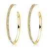18K Gold Plated Sterling Silver Round Cut Hoop Earrings for Women