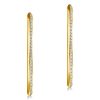 18K Gold Plated Sterling Silver Round Cut Hoop Earrings for Women
