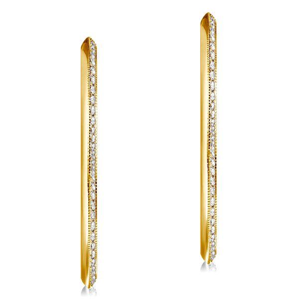 18K Gold Plated Sterling Silver Round Cut Hoop Earrings for Women