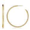 18K Gold Plated Sterling Silver Round Cut Hoop Earrings for Women