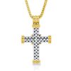 Sterling Silver Cross Necklace for Women - Round Cut, Gold or Silver