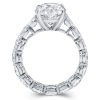 Oval Created White Sapphire Engagement Ring for Women - 925 Sterling Silver Eternity Band