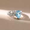 Aquamarine Pear Cut Sterling Silver Engagement Ring - Promise Ring