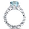 Aquamarine Pear Cut Sterling Silver Engagement Ring - Promise Ring