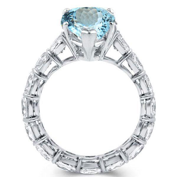 Aquamarine Pear Cut Sterling Silver Engagement Ring - Promise Ring