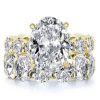 18K Gold Plated Sterling Silver Engagement & Wedding Band Set - 3.85 CT. TW.