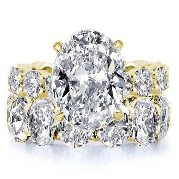 18K Gold Plated Sterling Silver Engagement & Wedding Band Set - 3.85 CT. TW.
