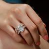 18K Gold Plated Sterling Silver Engagement & Wedding Band Set - 3.85 CT. TW.