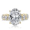 18K Gold Plated Sterling Silver Engagement & Wedding Band Set - 3.85 CT. TW.