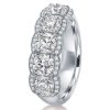 Halo Cushion Cut White Sapphire Sterling Silver Wedding Band