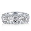 Halo Cushion Cut White Sapphire Sterling Silver Wedding Band