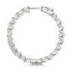 Emerald Cut Hoop Earrings for Women - Sterling Silver (925) - 21 CT. TW.