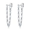 Baguette Cut Sterling Silver Drop Earrings - 2.30 CT. TW.