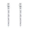 Baguette Cut Sterling Silver Drop Earrings - 2.30 CT. TW.