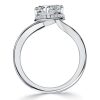 Bypass Oval Cut Engagement Ring with 1.47 CT. TW. Simulated Stones in Rhodium-Plated Sterling Silver