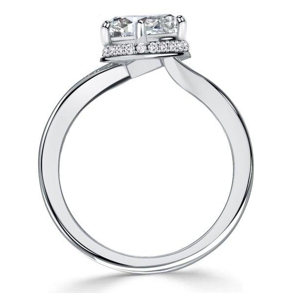 Bypass Oval Cut Engagement Ring with 1.47 CT. TW. Simulated Stones in Rhodium-Plated Sterling Silver
