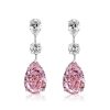 Pink Sapphire Pear Cut Necklace and Earrings Set in 925 Sterling Silver