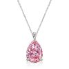 Pink Sapphire Pear Cut Necklace and Earrings Set in 925 Sterling Silver