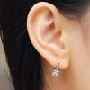 Princess Cut White Sapphire Drop Earrings in Sterling Silver
