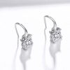 Princess Cut White Sapphire Drop Earrings in Sterling Silver