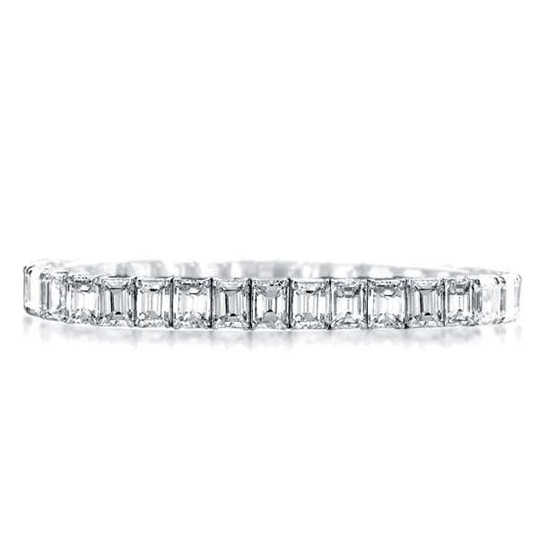 Emerald Cut Tennis Bracelet in Rhodium Plated 925 Sterling Silver