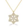 Sterling Silver White Sapphire Snowflake Necklace - Christmas Charm Pendant