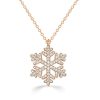 Sterling Silver White Sapphire Snowflake Necklace - Christmas Charm Pendant