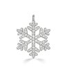 Sterling Silver White Sapphire Snowflake Necklace - Christmas Charm Pendant
