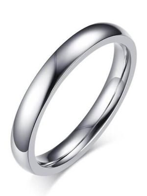 Titanium Steel Wedding Band for Men - Simple Silver Glaze, Comfort Fit
