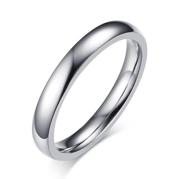 Titanium Steel Wedding Band for Men - Simple Silver Glaze, Comfort Fit