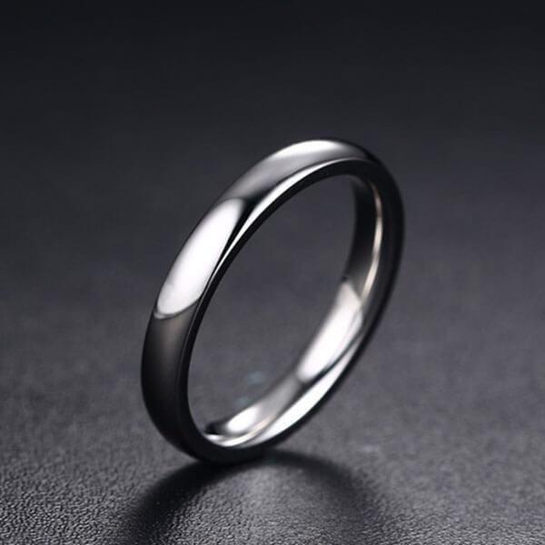 Titanium Steel Wedding Band for Men - Simple Silver Glaze, Comfort Fit